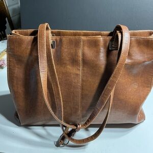 Brown Leather C old water creek Tote Bag